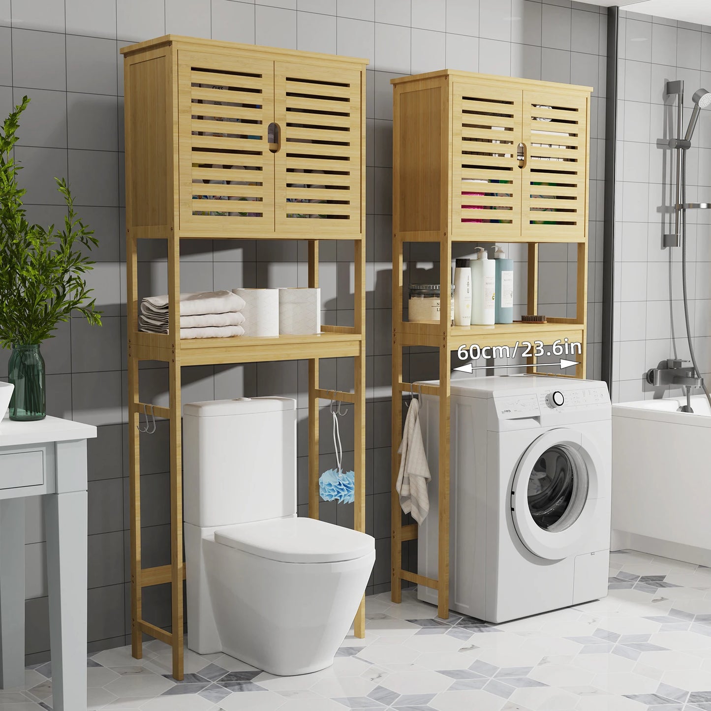 Bamboo Over The Toilet Rack