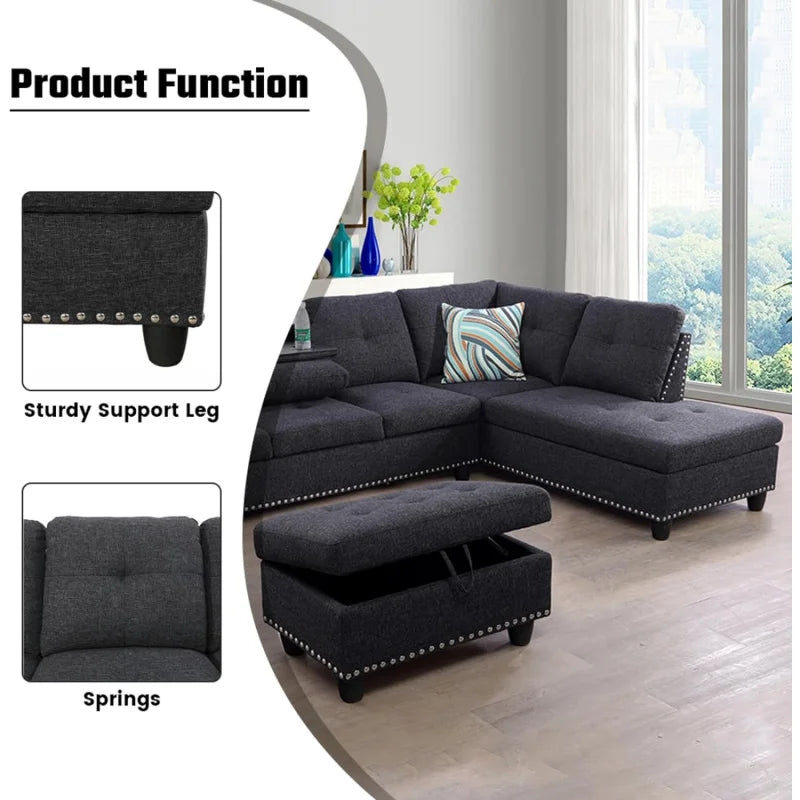 L Shaped Sofa With Ottoman