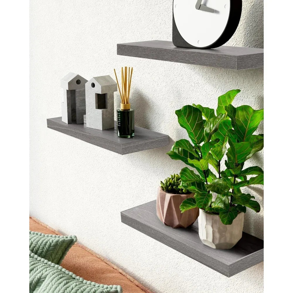 Wall Mounted Floating Rustic Wood Shelves