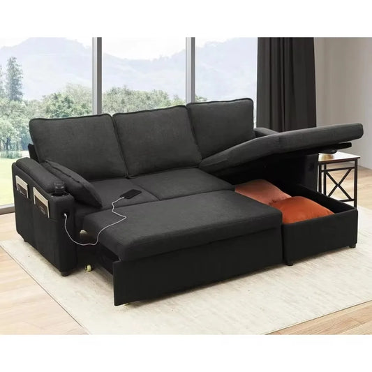 Pull Out 2 In 1 Sectional