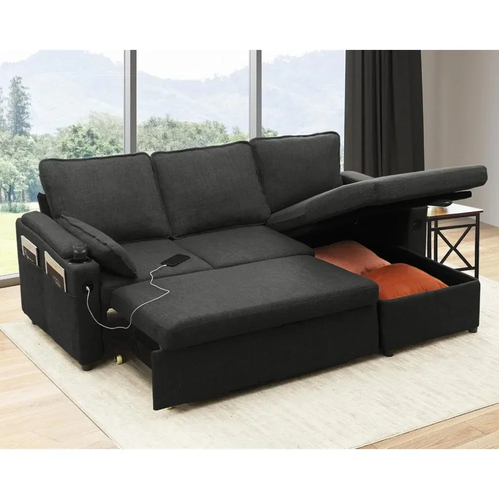 2 In 1 Sectional Pull Out Sofa