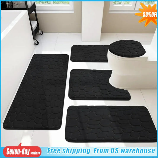 5 Piece Bathroom Rugs Set