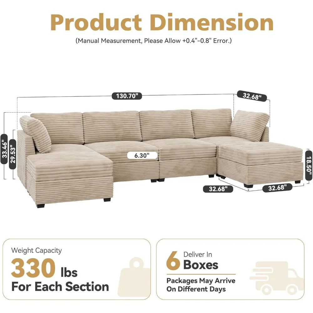 U-Shaped Living Room Sofa Set