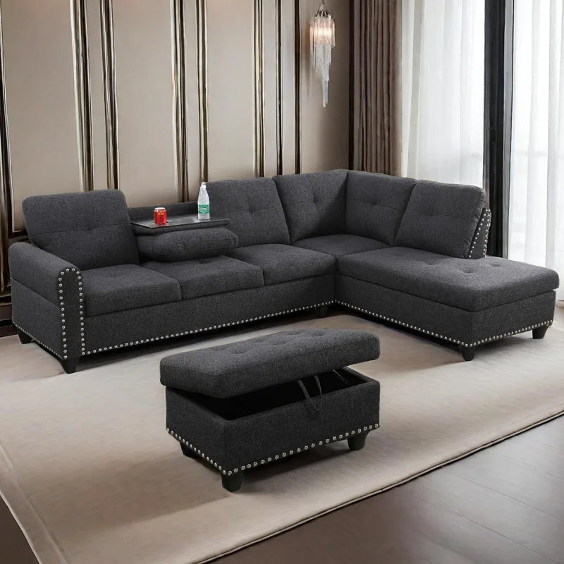 L Shaped Sofa With Ottoman