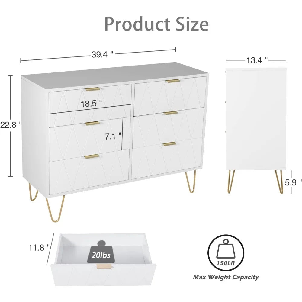 6 Drawer Dresser And Night Stand Set