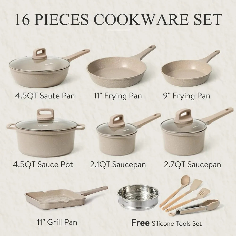 16 Piece Non Stick Cookware Set